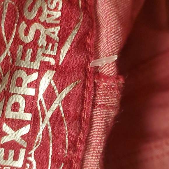 Express Zelda Slim Fit Ultra Low Rise Red Jeans Womens Sz 0 EUC Y2K XS Bold Red - Picture 12 of 16